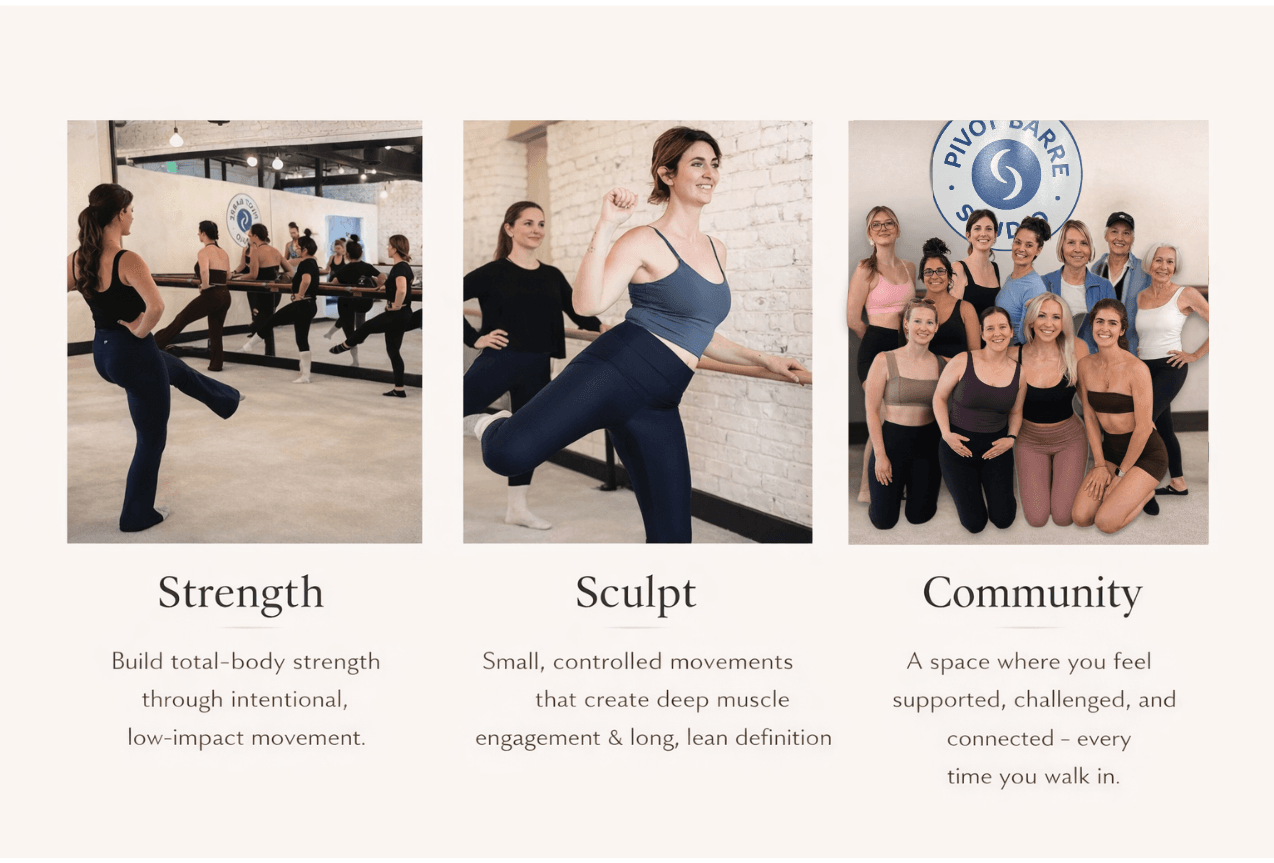 Informational tiles with studio photos