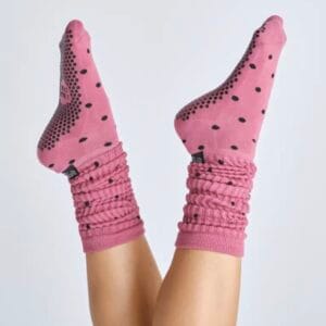 Lucky Honey The Chunky Grip Sock Raspberry Polka Dot