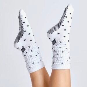 Lucky Honey The Chunky Grip Sock Black & White Polka Dot