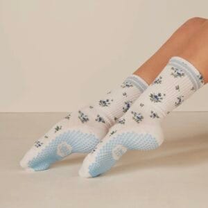 Lucky Honey The Floral Grip Sock Blue Roses